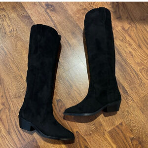 DV by Dolce Vita Women’s Kit Faux Suede Knee-High Boots – Black – Size 6 NWOB